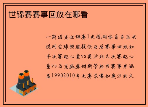 世锦赛赛事回放在哪看
